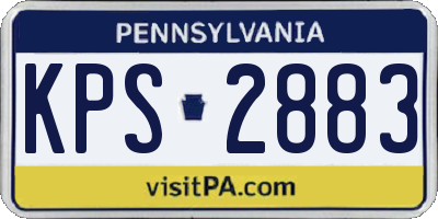 PA license plate KPS2883