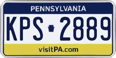 PA license plate KPS2889