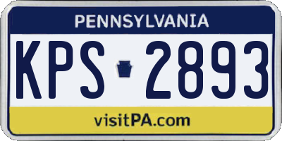 PA license plate KPS2893