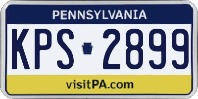 PA license plate KPS2899