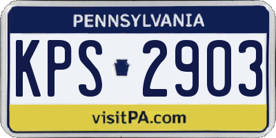 PA license plate KPS2903