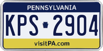 PA license plate KPS2904