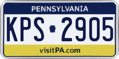 PA license plate KPS2905
