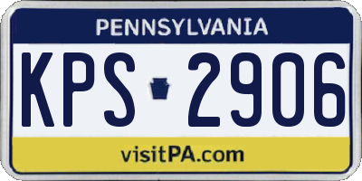 PA license plate KPS2906