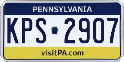 PA license plate KPS2907