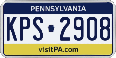 PA license plate KPS2908