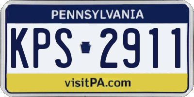 PA license plate KPS2911