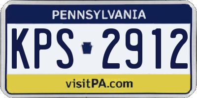 PA license plate KPS2912
