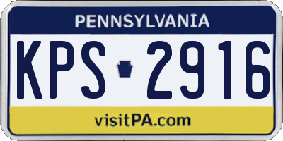 PA license plate KPS2916