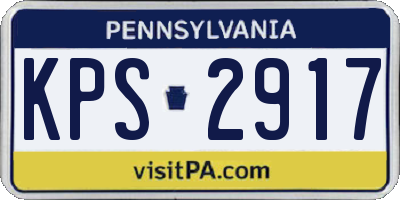 PA license plate KPS2917