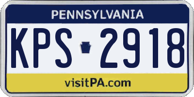 PA license plate KPS2918