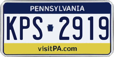 PA license plate KPS2919