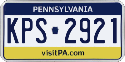 PA license plate KPS2921