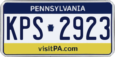 PA license plate KPS2923