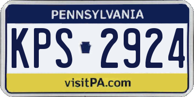 PA license plate KPS2924