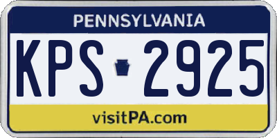 PA license plate KPS2925