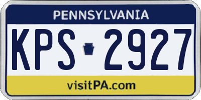 PA license plate KPS2927