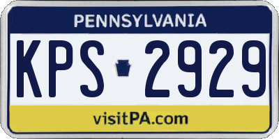 PA license plate KPS2929