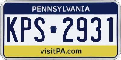 PA license plate KPS2931