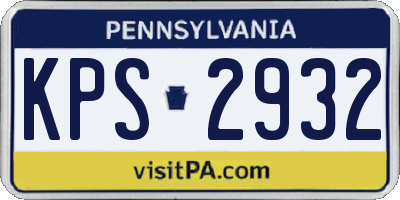 PA license plate KPS2932