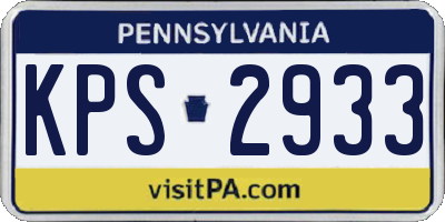PA license plate KPS2933