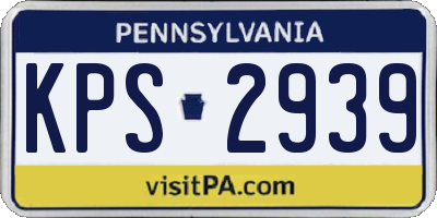 PA license plate KPS2939