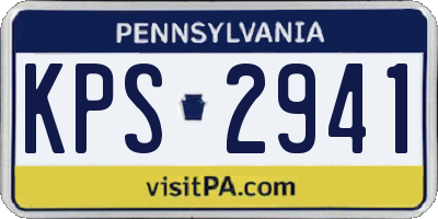 PA license plate KPS2941