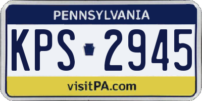 PA license plate KPS2945