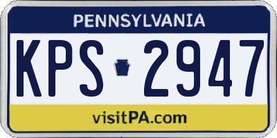 PA license plate KPS2947