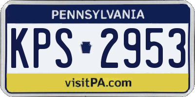 PA license plate KPS2953