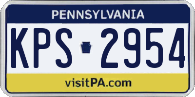 PA license plate KPS2954