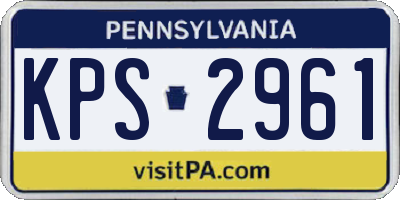 PA license plate KPS2961