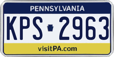 PA license plate KPS2963