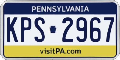 PA license plate KPS2967