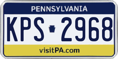 PA license plate KPS2968