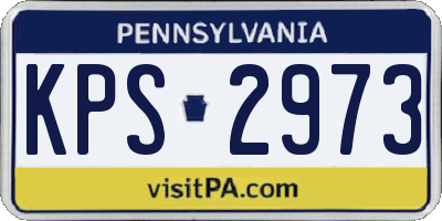 PA license plate KPS2973