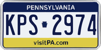 PA license plate KPS2974