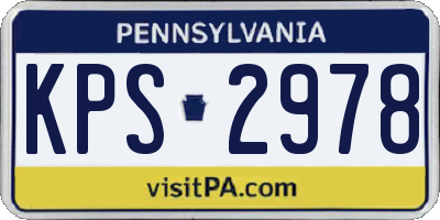 PA license plate KPS2978