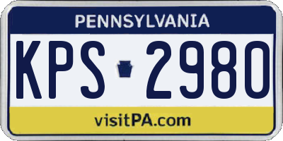 PA license plate KPS2980