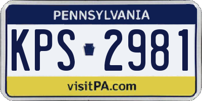 PA license plate KPS2981