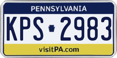 PA license plate KPS2983