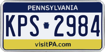 PA license plate KPS2984