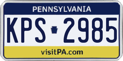 PA license plate KPS2985