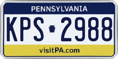 PA license plate KPS2988