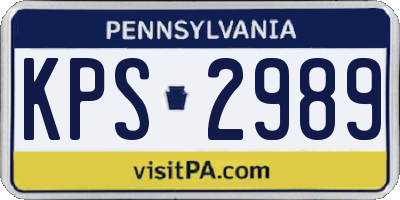 PA license plate KPS2989