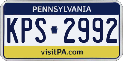PA license plate KPS2992