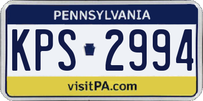 PA license plate KPS2994