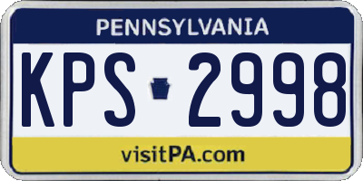 PA license plate KPS2998