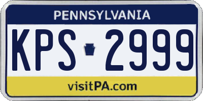 PA license plate KPS2999