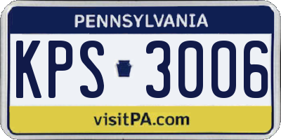 PA license plate KPS3006